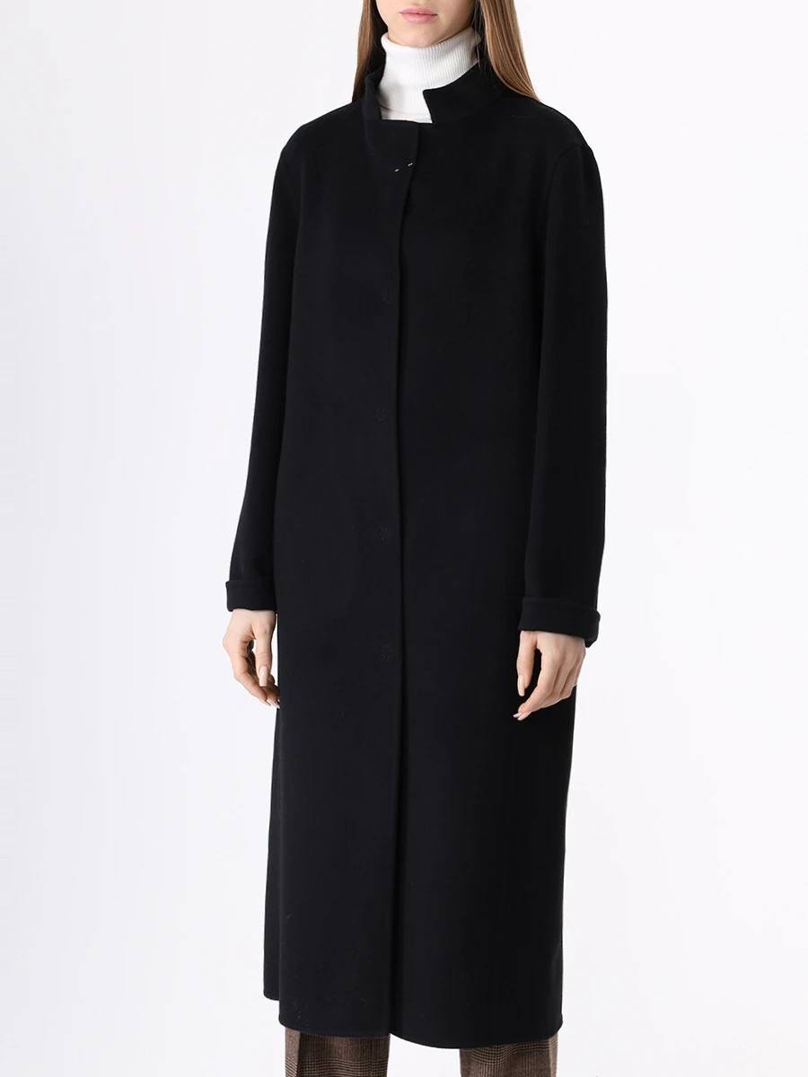 Пальто шерстяное MANZONI 24 23M965-DB1 Черный  Фото 4