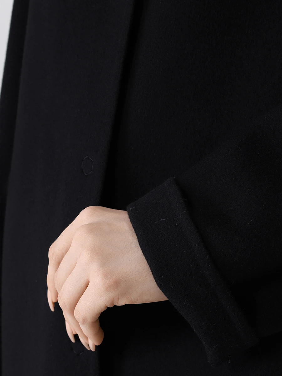Пальто шерстяное MANZONI 24 23M965-DB1 Черный  Фото 5