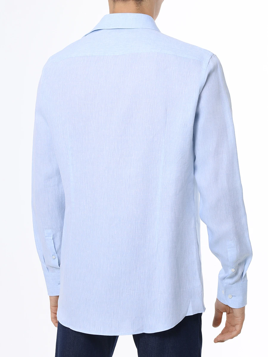 Рубашка Slim Fit льняная BOSS 50490234/450, размер 48, цвет голубой 50490234/450 - фото 3