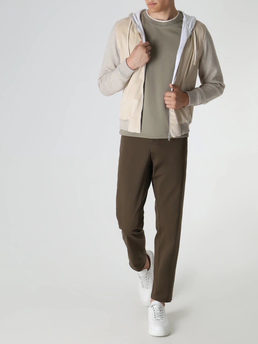 Футболка Slim Fit хлопковая BOSS 50494978/336 Зеленый  Фото 2