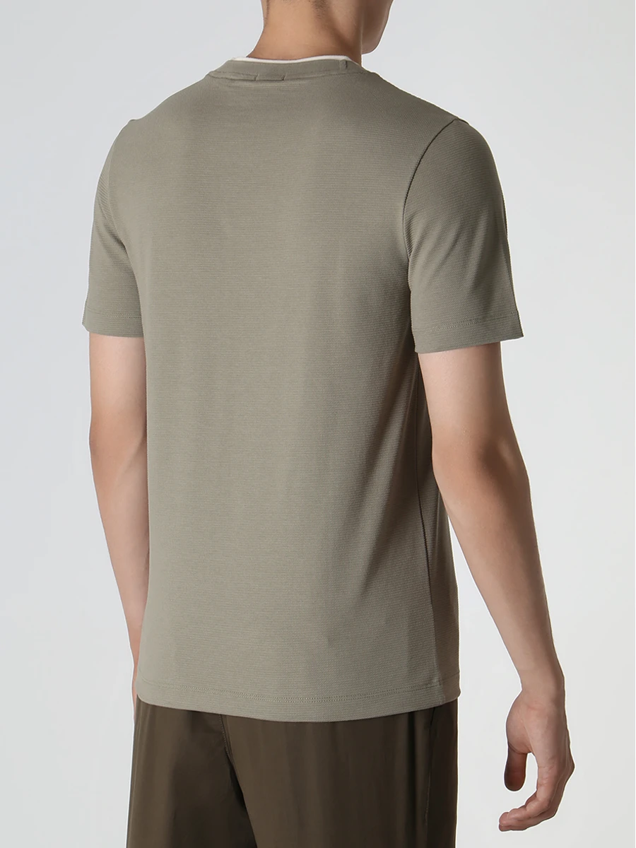 Футболка Slim Fit хлопковая BOSS 50494978/336 Зеленый  Фото 3