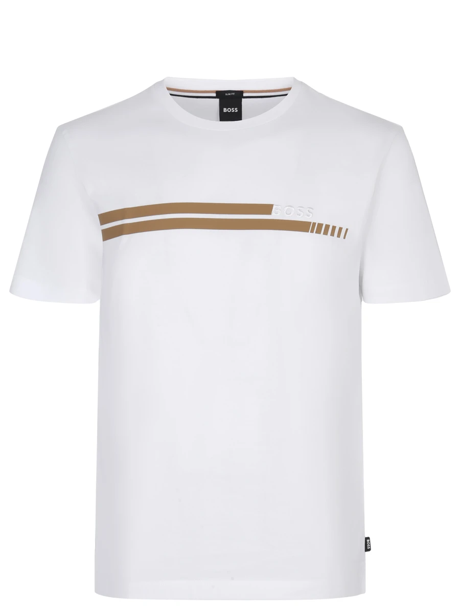 

Футболка Slim Fit хлопковая, Белый, 50495704/100