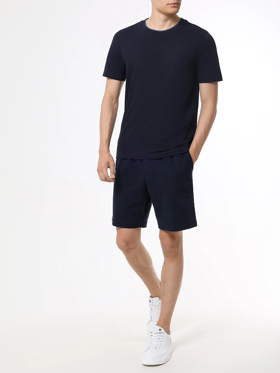 Футболка Slim Fit хлопковая BOSS 50494978/404 Синий  Фото 2