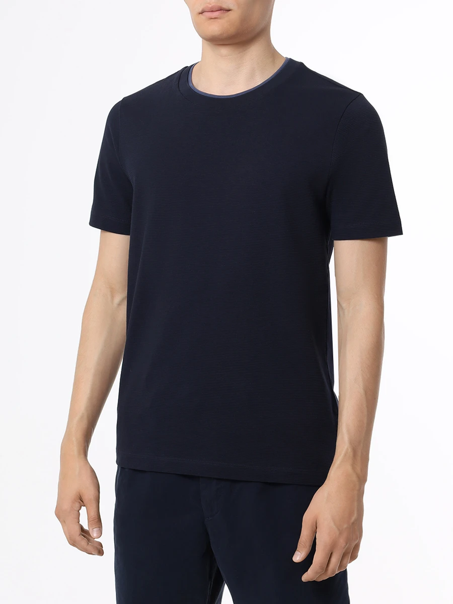 Футболка Slim Fit хлопковая BOSS 50494978/404 Синий  Фото 4