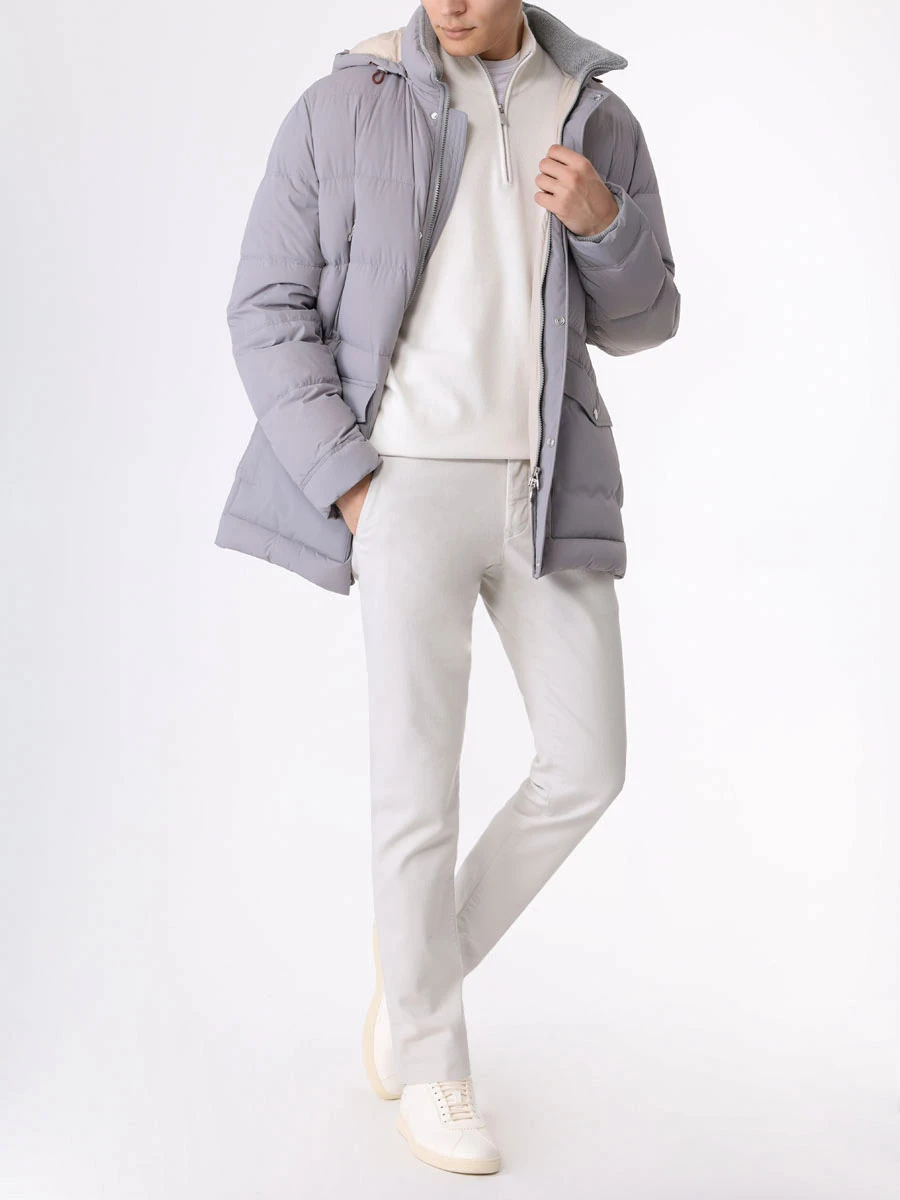 Пуховик стеганый BRUNELLO CUCINELLI MM4031823 CLV56 Серый  Фото 2