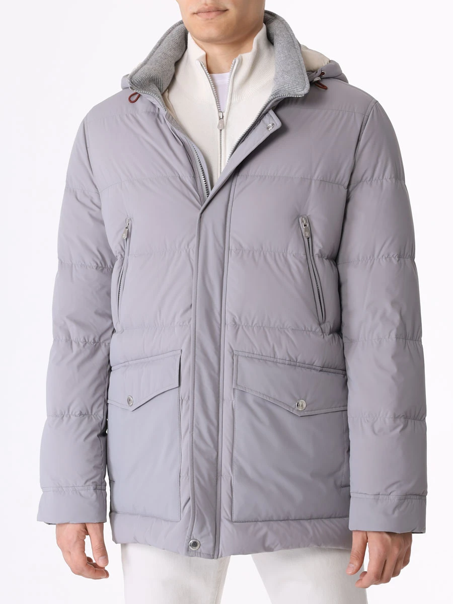 Пуховик стеганый BRUNELLO CUCINELLI MM4031823 CLV56 Серый  Фото 4