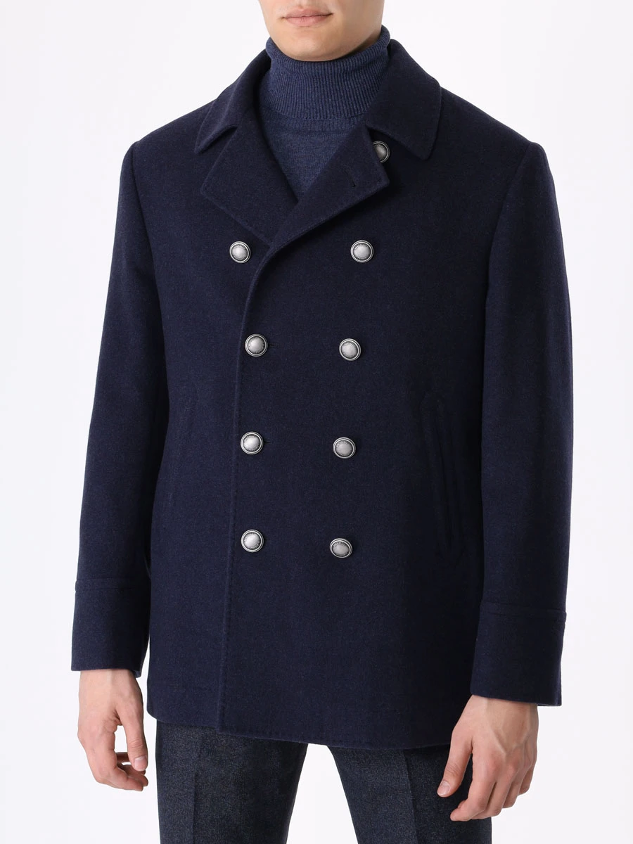 Полупальто кашемировое BRUNELLO CUCINELLI MT4977008D C047 Синий  Фото 4