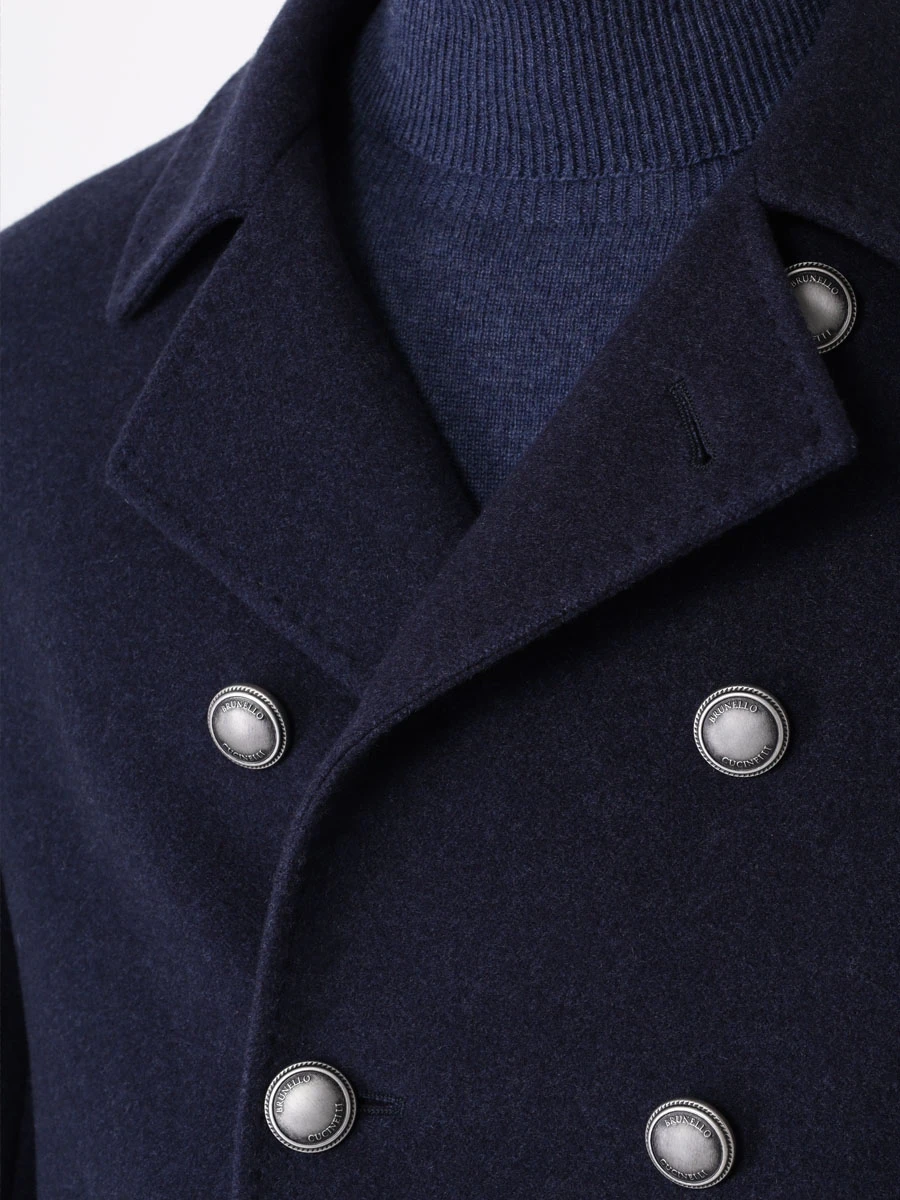 Полупальто кашемировое BRUNELLO CUCINELLI MT4977008D C047 Синий  Фото 5