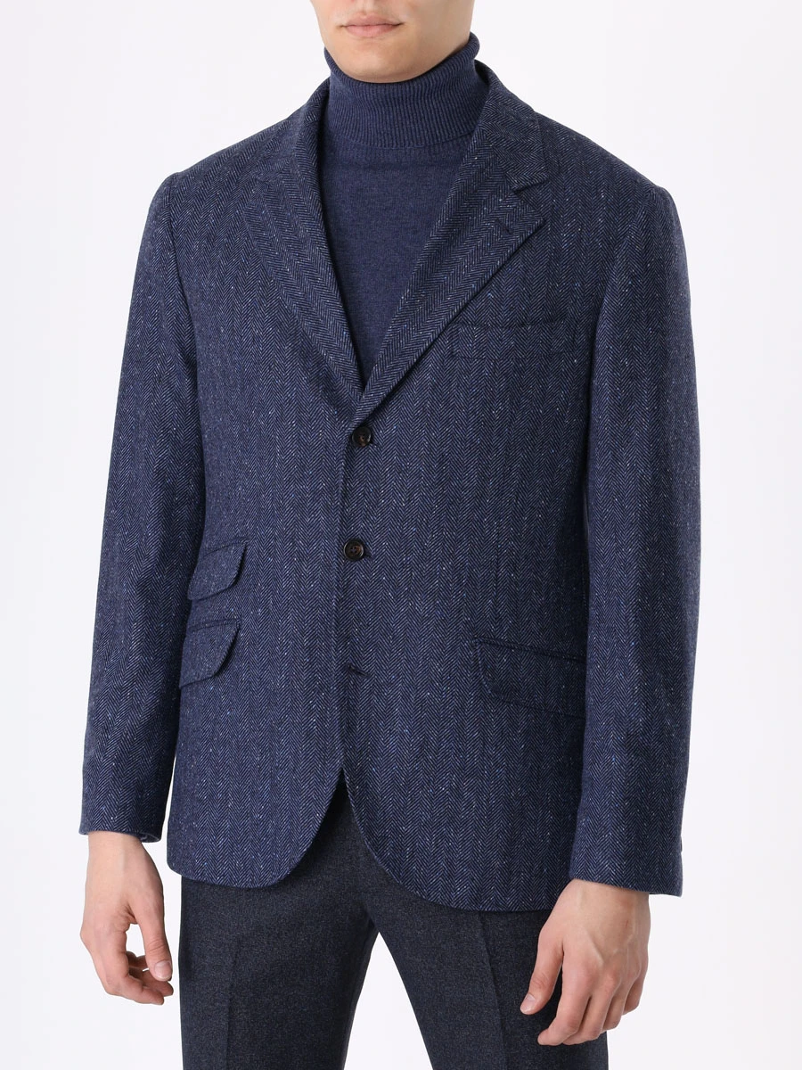 Пиджак шерстяной BRUNELLO CUCINELLI MQ4237BWD C009 Синий Синий  Фото 4