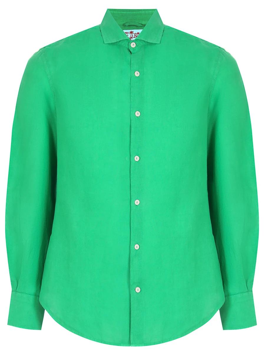 Рубашка льняная MC2 SAINT BARTH PAMPLONA 57, размер 52, цвет зеленый - фото 1