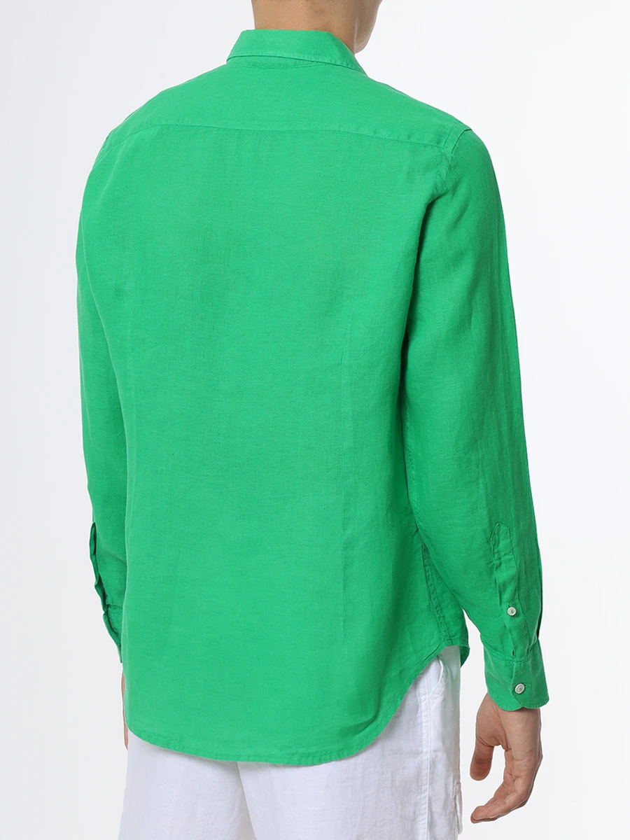 Рубашка льняная MC2 SAINT BARTH PAMPLONA 57, размер 52, цвет зеленый - фото 3
