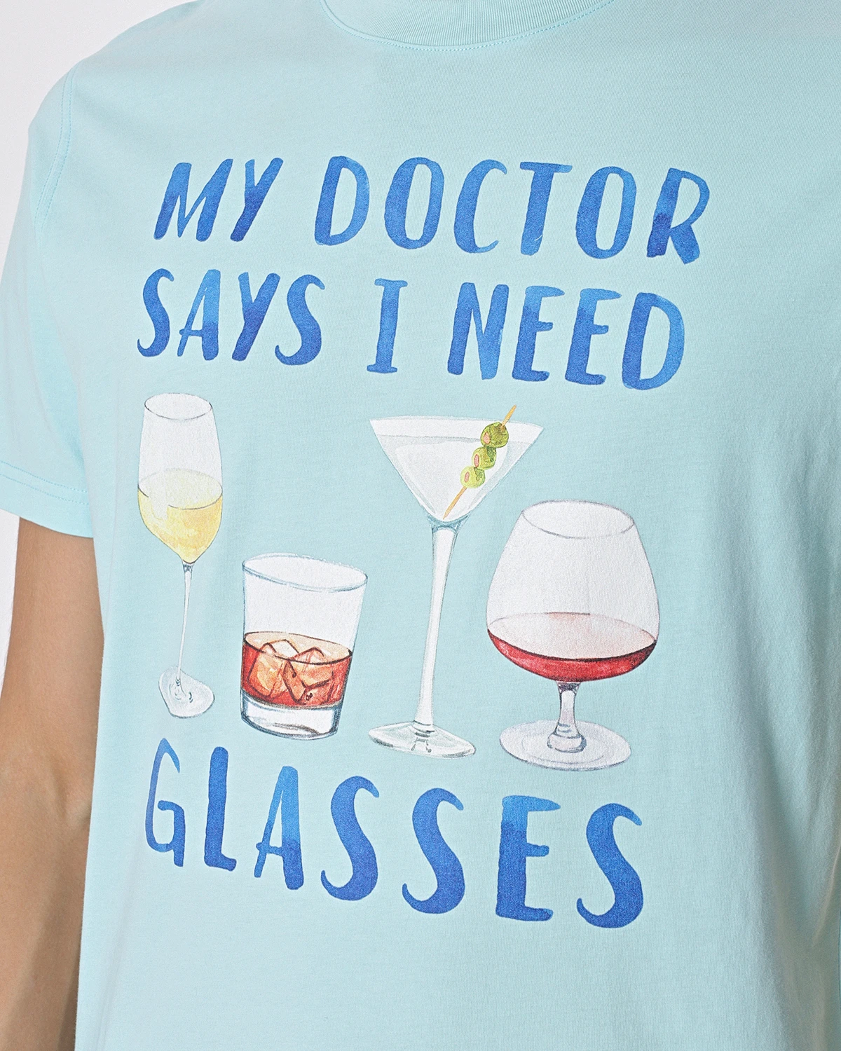 

Футболка хлопковая, Голубой, TSHIRT MAN DOCTOR GLASSES 56