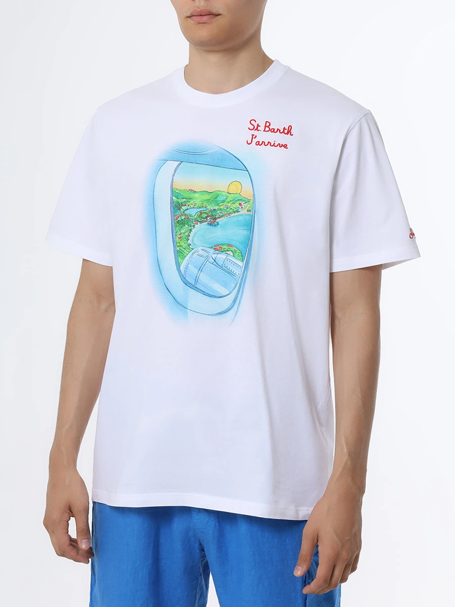 

Футболка хлопковая, Белый, TSHIRT MAN SBARTH JARRIVE 01N EMB