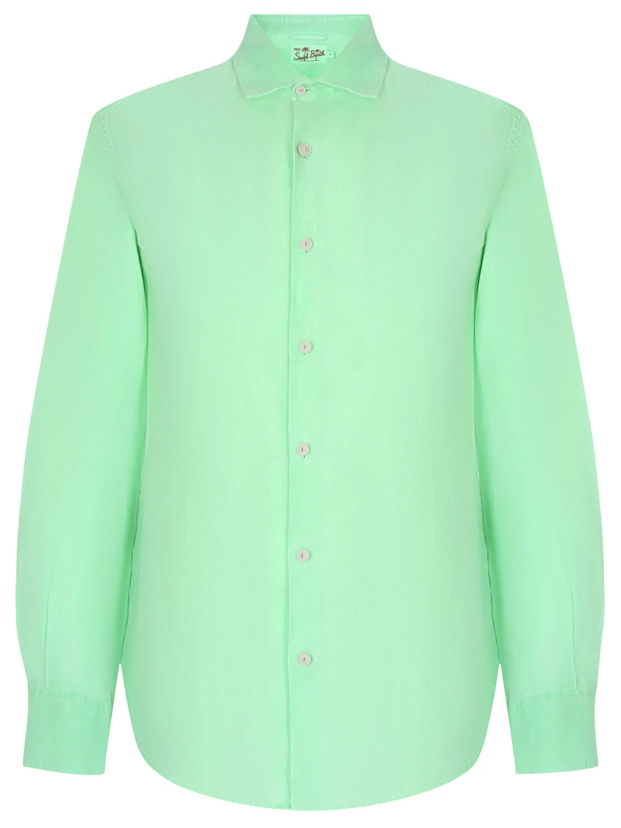 Рубашка Regular Fit льняная MC2 SAINT BARTH PAMPLONA 75 FLUO GREEN WATERCOLOR, размер 50, цвет зеленый - фото 1