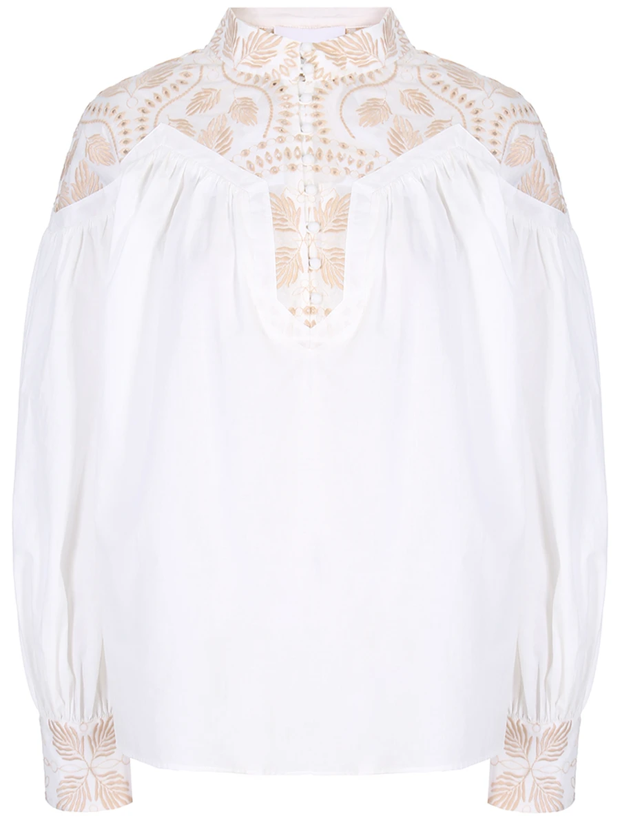 Блуза хлопковая IXIAH 222-50298, размер 42, цвет белый - фото 1