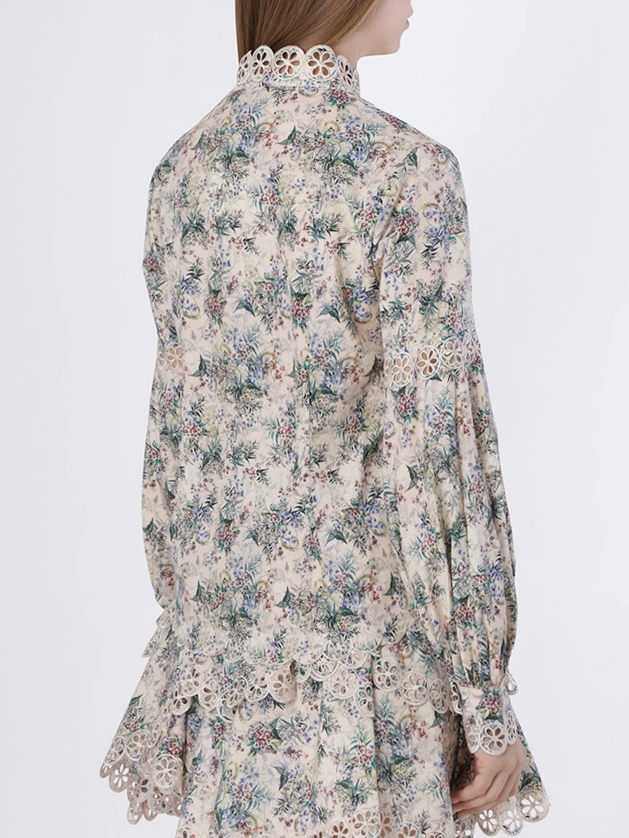 Блуза хлопковая IXIAH 222-50303, размер 42, цвет принт - фото 3