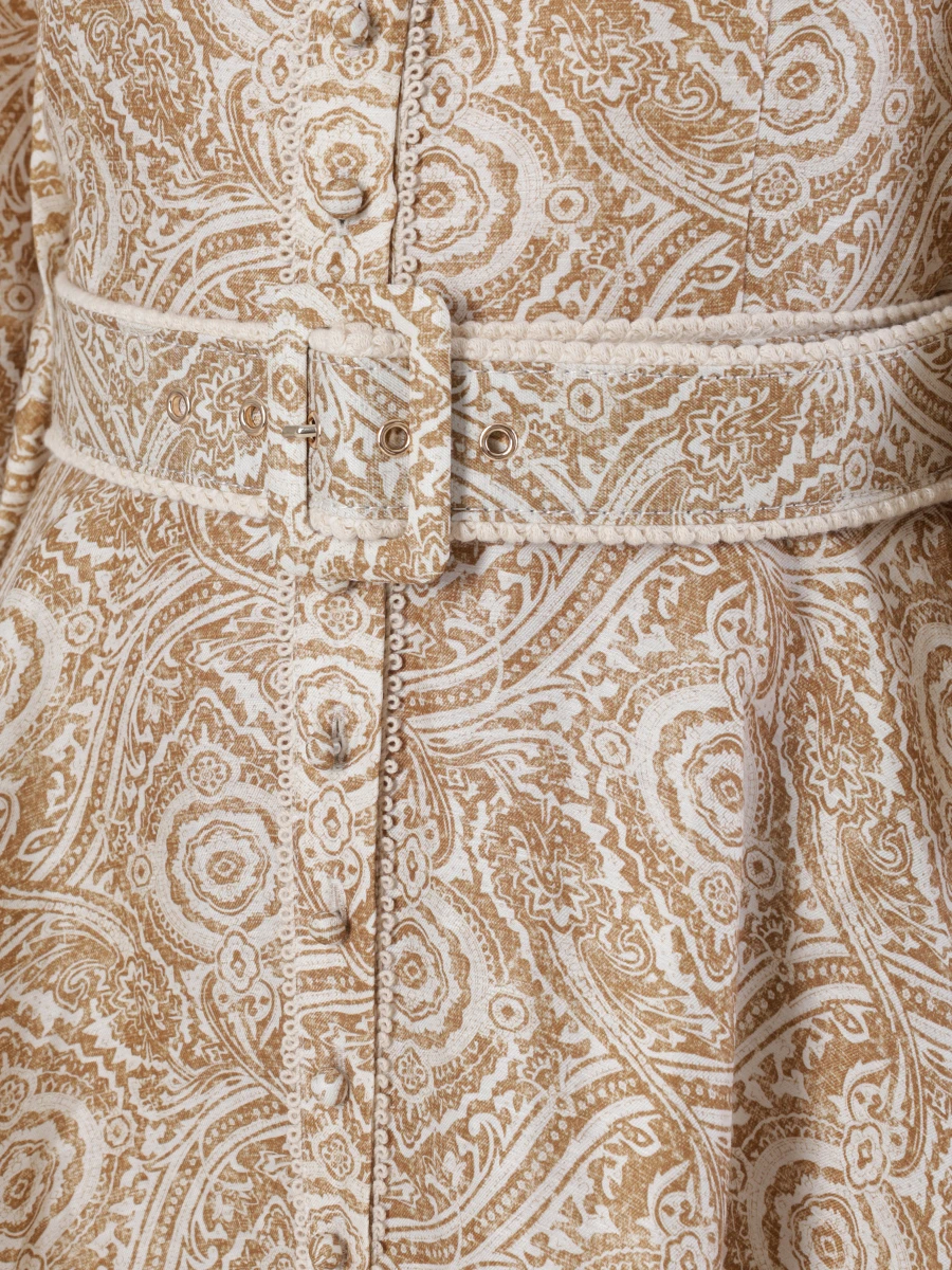 

Платье льняное, Принт, 222-80564