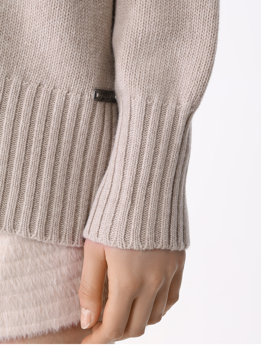 Свитер шерстяной MANZONI 24 23M563-X Бежевый  Фото 5