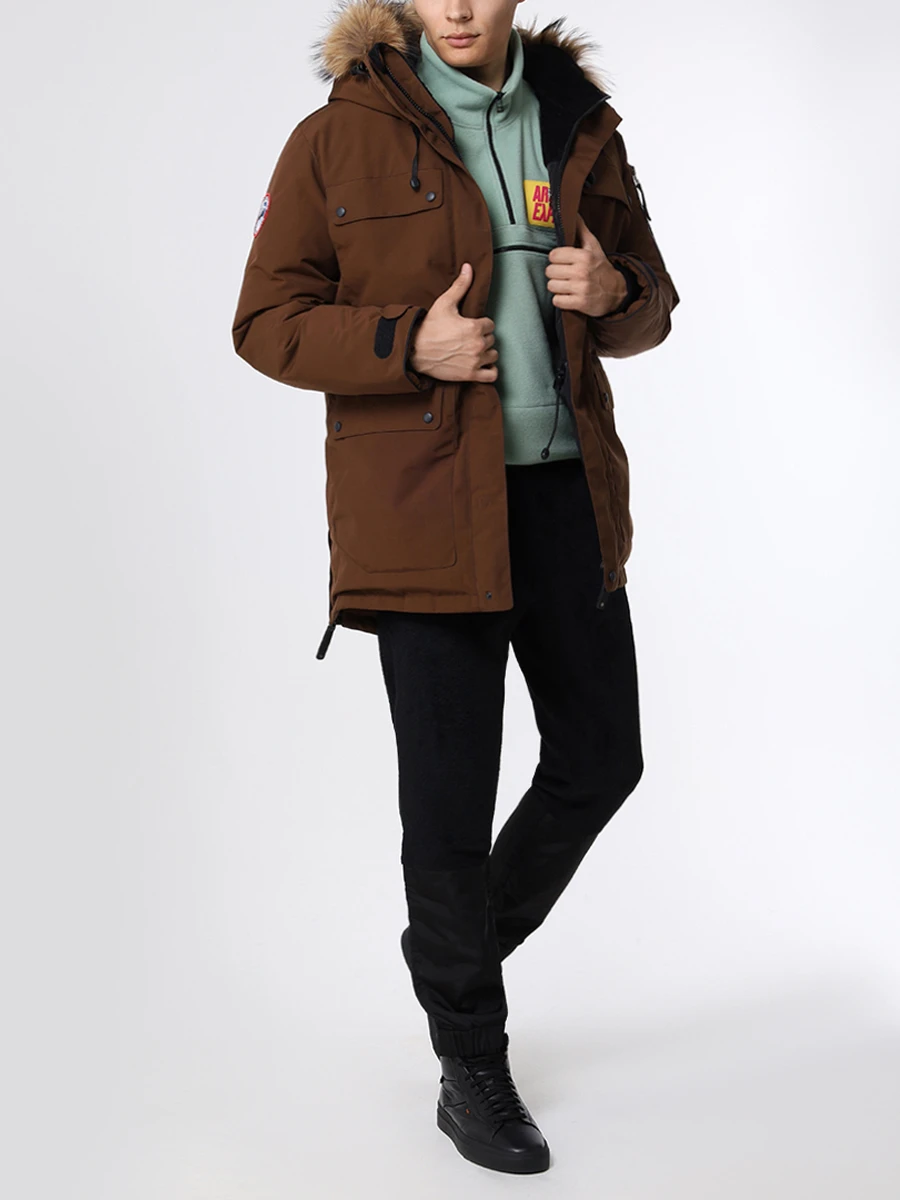 Парка однотонная ARCTIC EXPLORER POLUS Какао Коричневый  Фото 2