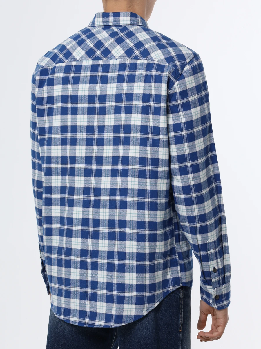 Рубашка Regular Fit хлопковая DIESEL A106200SHAW8EK, размер 52, цвет синий - фото 3