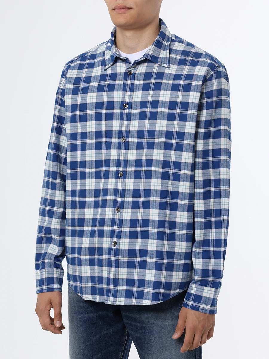 Рубашка Regular Fit хлопковая DIESEL A106200SHAW8EK, размер 52, цвет синий - фото 4