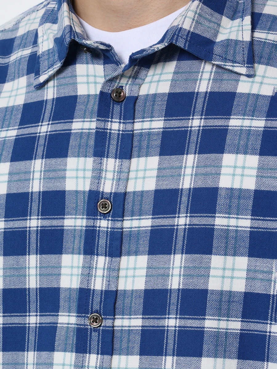 Рубашка Regular Fit хлопковая DIESEL A106200SHAW8EK, размер 52, цвет синий - фото 5