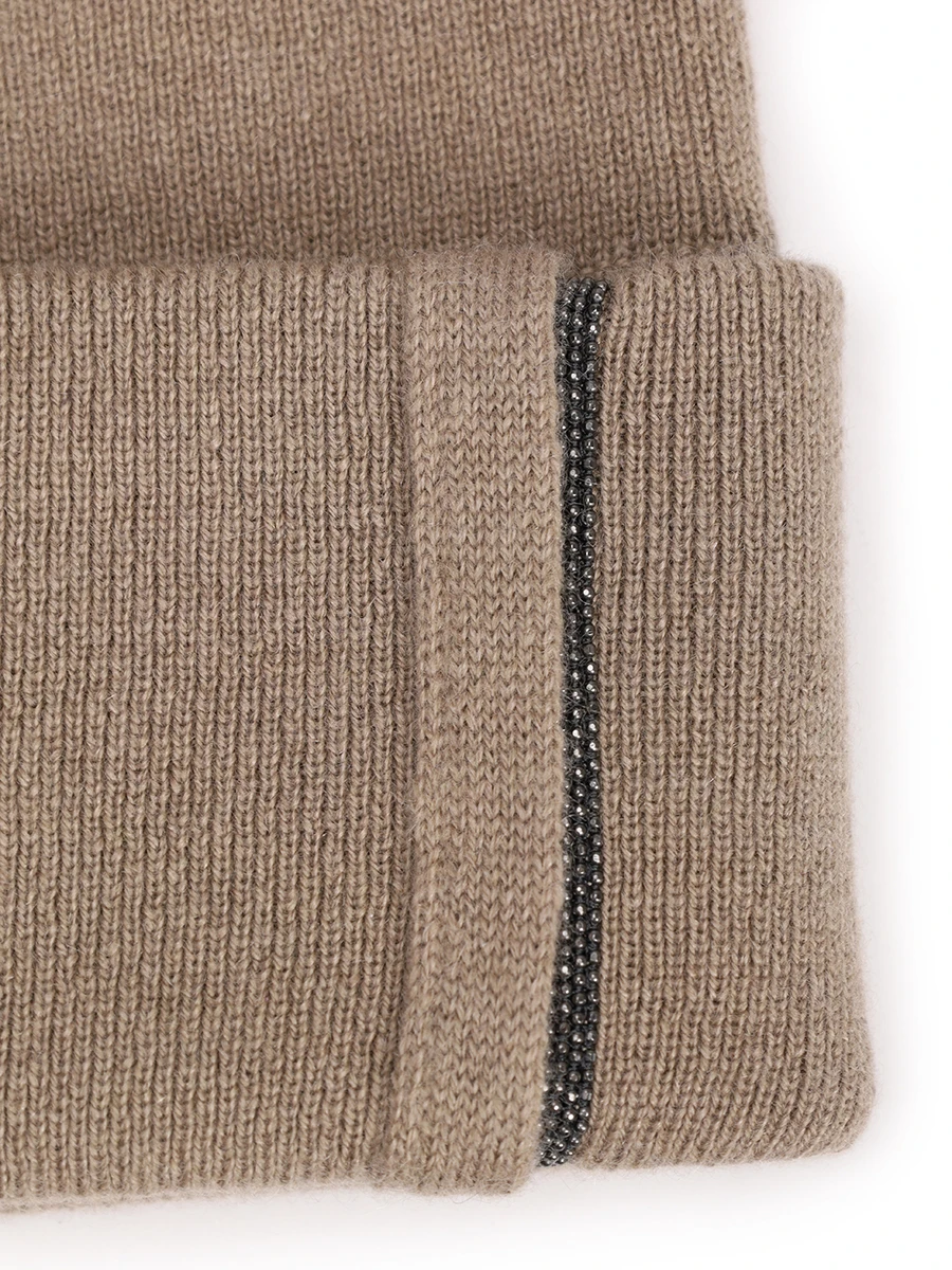 Шапка кашемировая BRUNELLO CUCINELLI M12163199 C8909 Бежевый  Фото 3