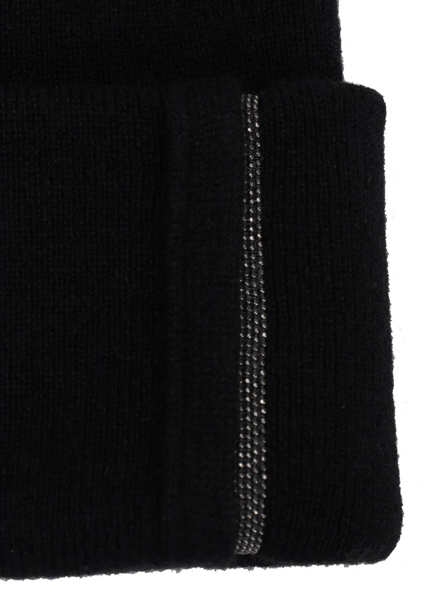 Шапка кашемировая BRUNELLO CUCINELLI M12163199 C101 Черный  Фото 3