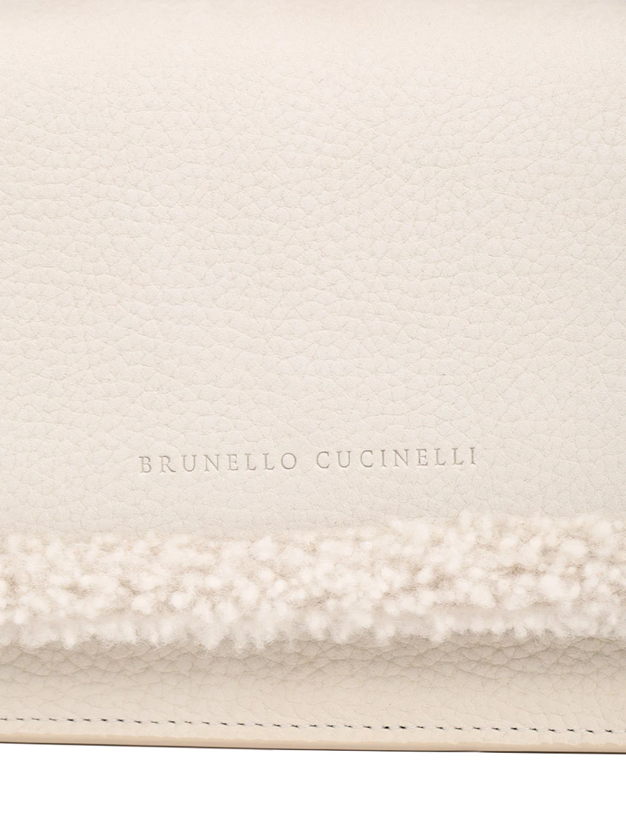 Сумка кожаная BRUNELLO CUCINELLI MBEMD2496 C8495 Кремовый  Фото 5