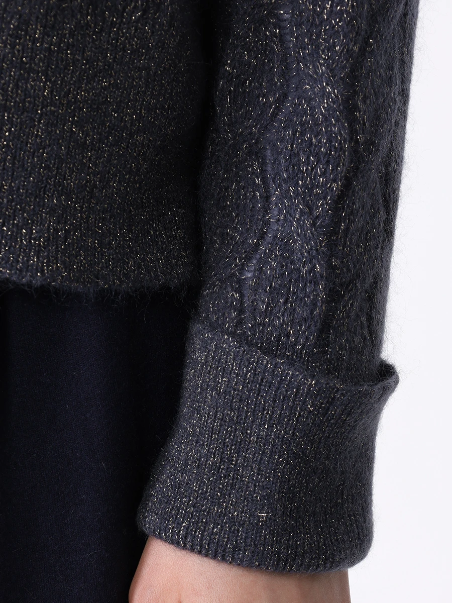 Джемпер с люрексом BRUNELLO CUCINELLI MBG747600 C8901 Синий  Фото 5