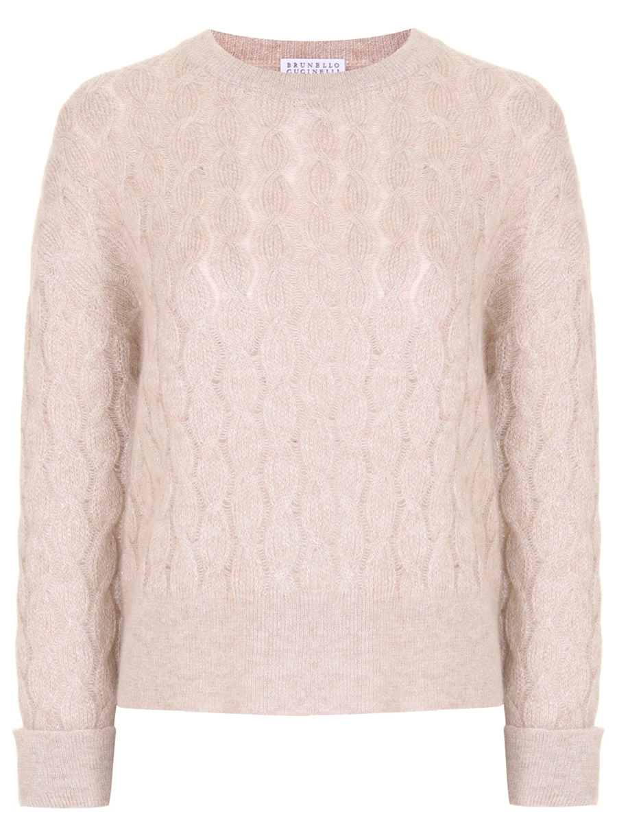 Джемпер с люрексом BRUNELLO CUCINELLI MBG747600 C1539 Бежевый 