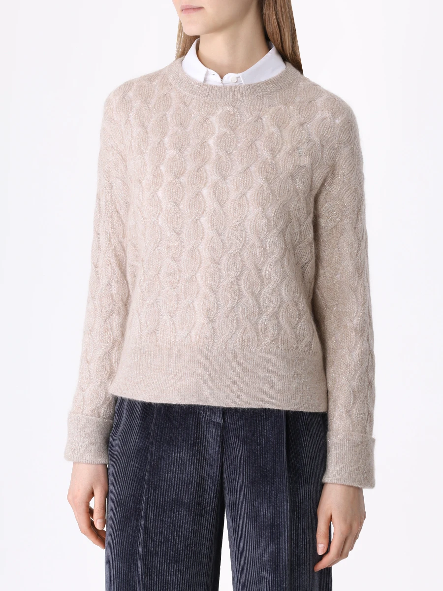 

Джемпер с люрексом, Бежевый, MBG747600 C1539