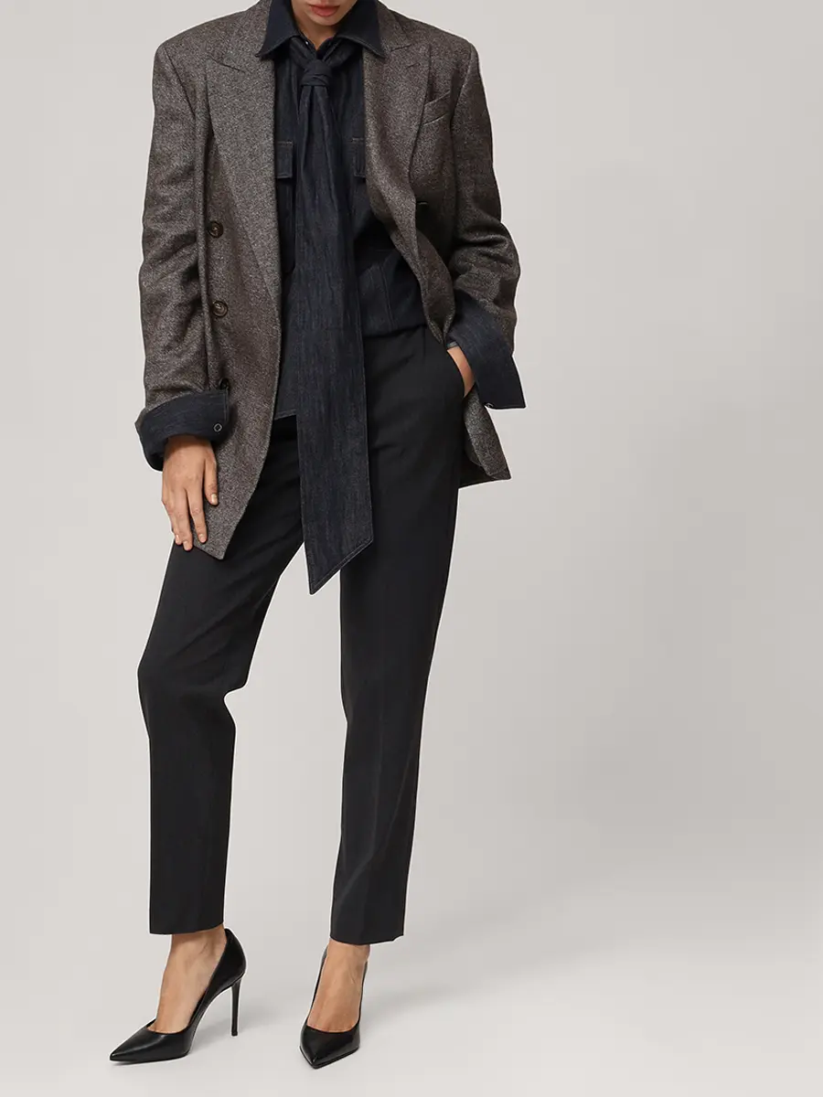 Брюки шерстяные BRUNELLO CUCINELLI MB526P8397 C101 Черный  Фото 2