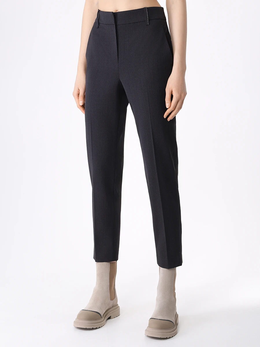 Брюки шерстяные BRUNELLO CUCINELLI MB526P8397 C101 Черный  Фото 4