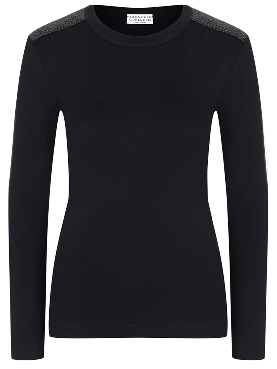 Лонгслив хлопковый BRUNELLO CUCINELLI M0TC8BG700 C101 Черный 