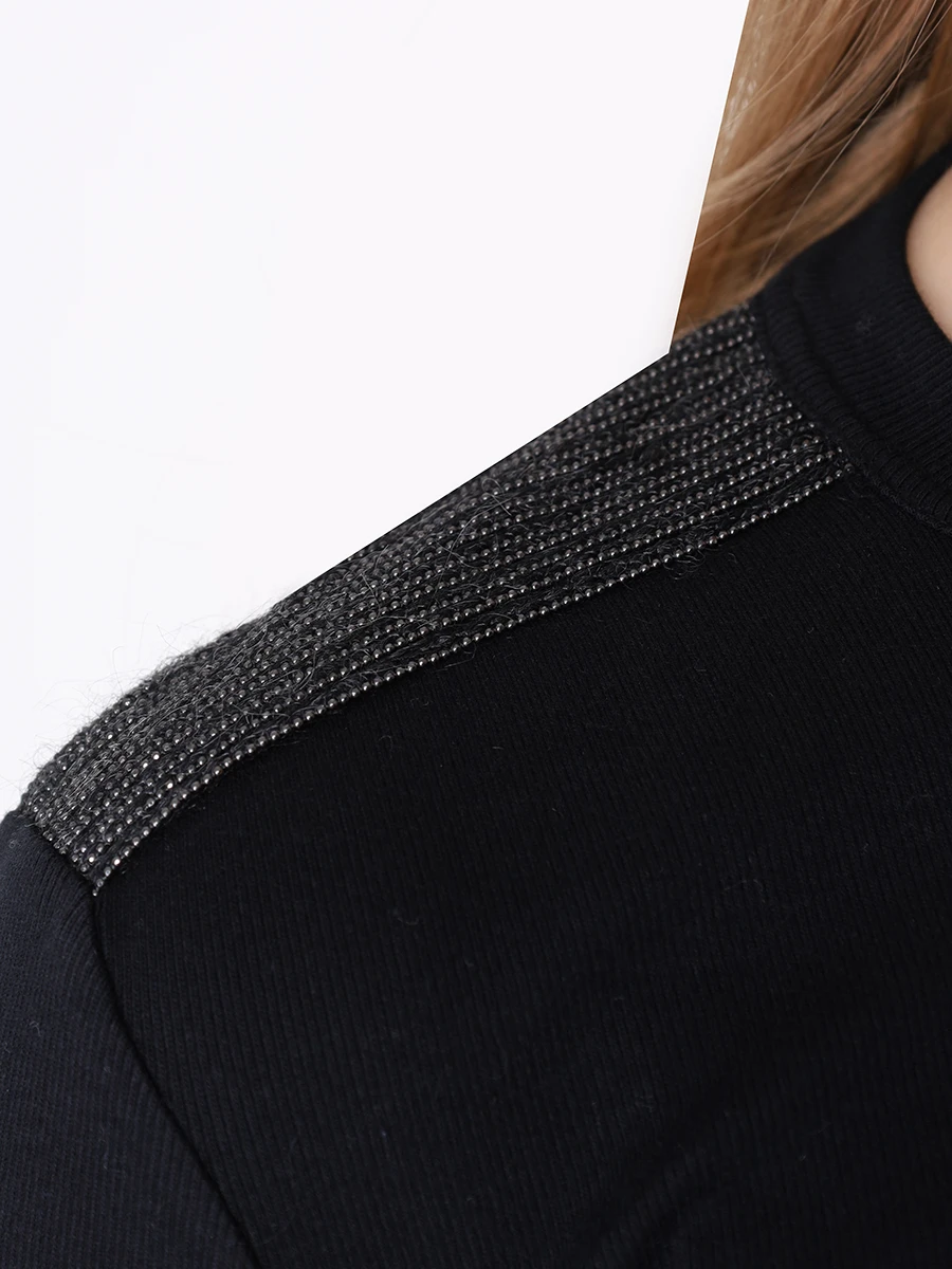 Лонгслив хлопковый BRUNELLO CUCINELLI M0TC8BG700 C101 Черный  Фото 5