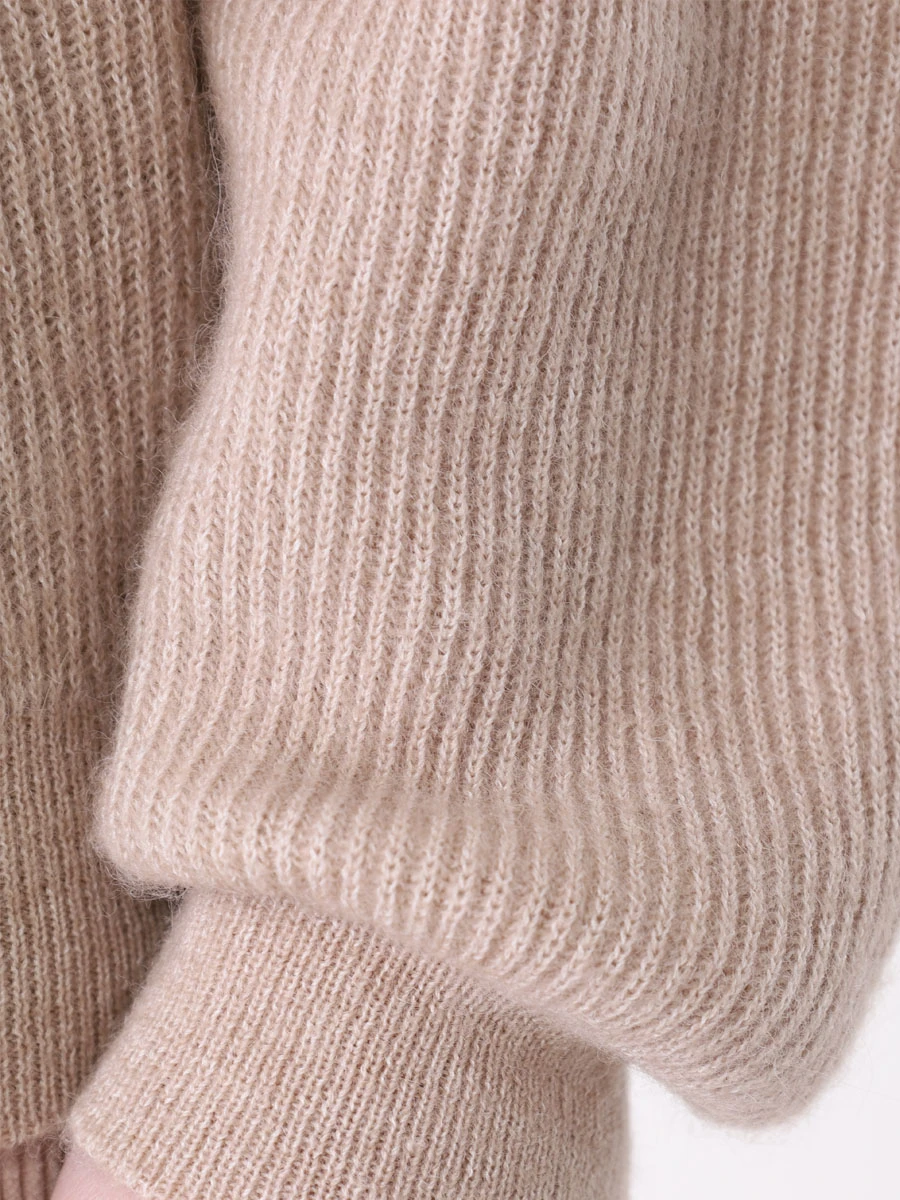 Пуловер из альпака и хлопка BRUNELLO CUCINELLI MER188512 CYG38 Бежевый  Фото 6