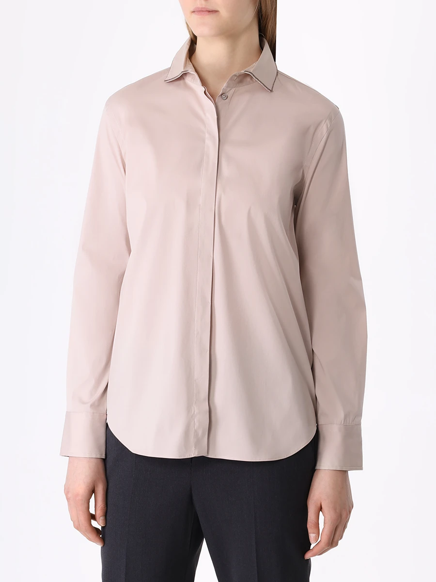Рубашка хлопковая BRUNELLO CUCINELLI M0091NB426 C7966 Бежевый  Фото 4