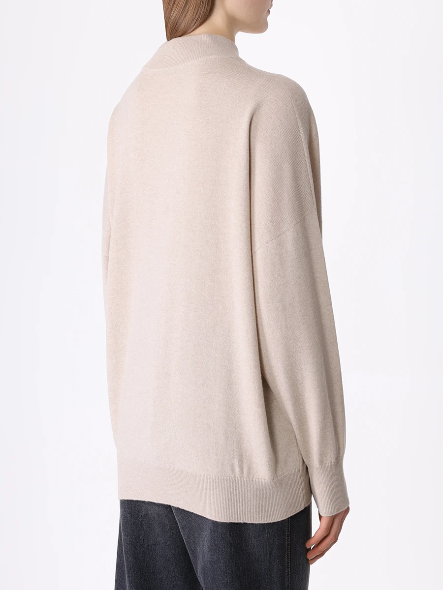 Джемпер кашемировый BRUNELLO CUCINELLI M12186504 CN058 Бежевый  Фото 3