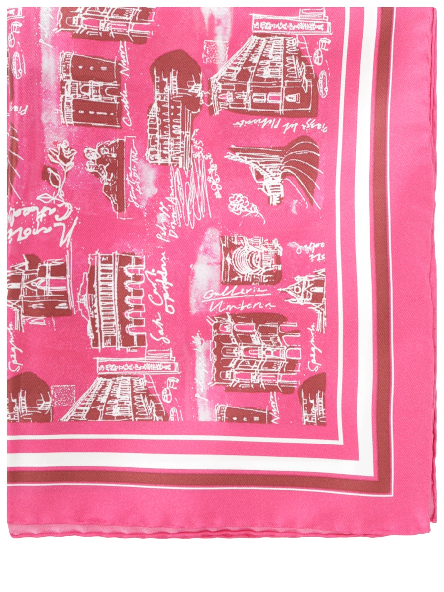 Платок шелковый KITON D53754 XC502817, размер Один размер, цвет розовый - фото 2