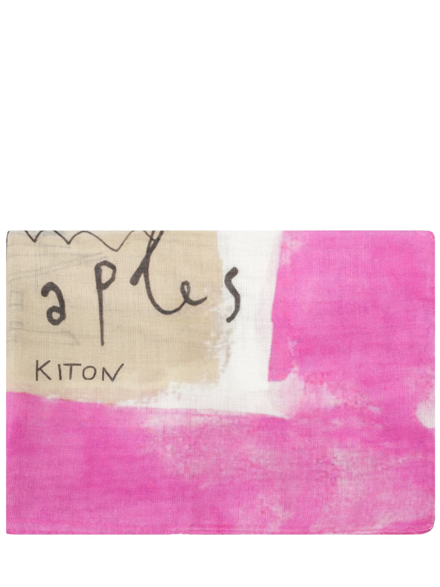 Платок с принтом KITON D56779 XC506101, размер Один размер, цвет розовый - фото 2