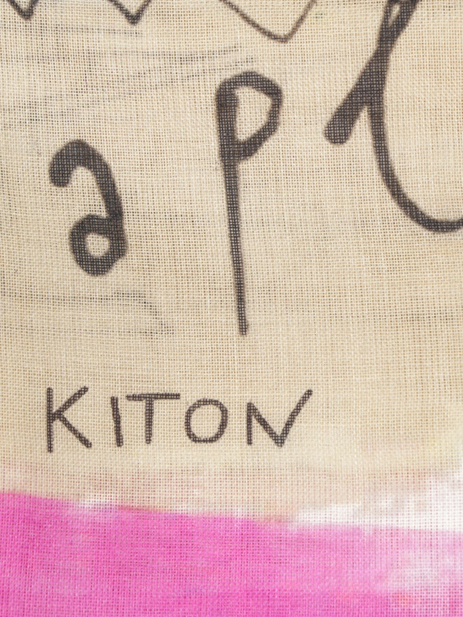 Платок с принтом KITON D56779 XC506101, размер Один размер, цвет розовый - фото 3