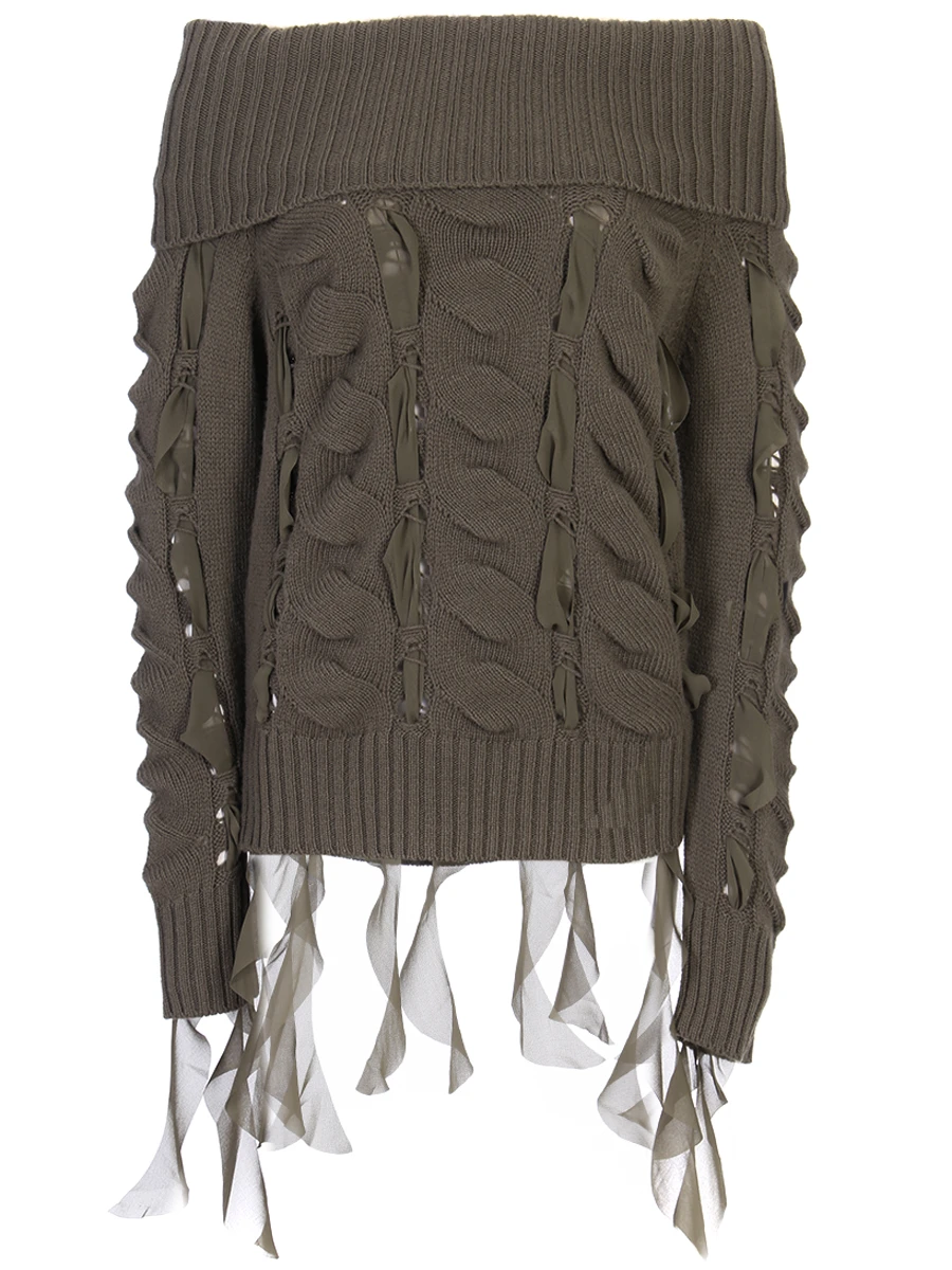 Джемпер шерстяной BLUMARINE A322M370A N0520 Зеленый 