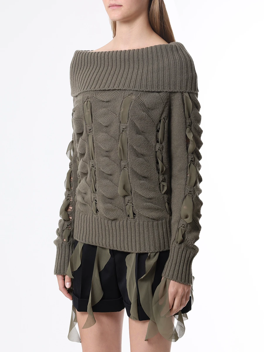 Джемпер шерстяной BLUMARINE A322M370A N0520 Зеленый  Фото 4