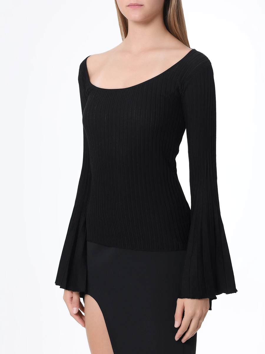 Джемпер шерстяной BLUMARINE A322M391A N0990 Черный  Фото 4