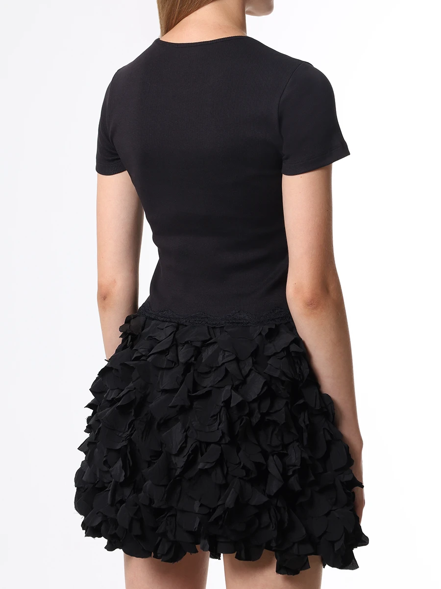 Футболка хлопковая BLUMARINE A322T032A N0990 Черный  Фото 3