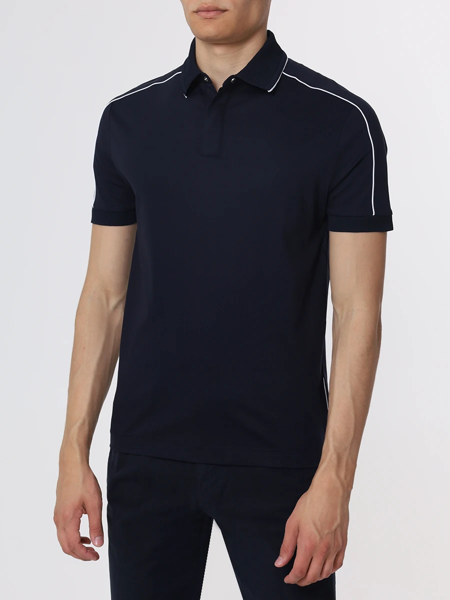 

Поло Slim Fit хлопковое, Синий, 50486203/404