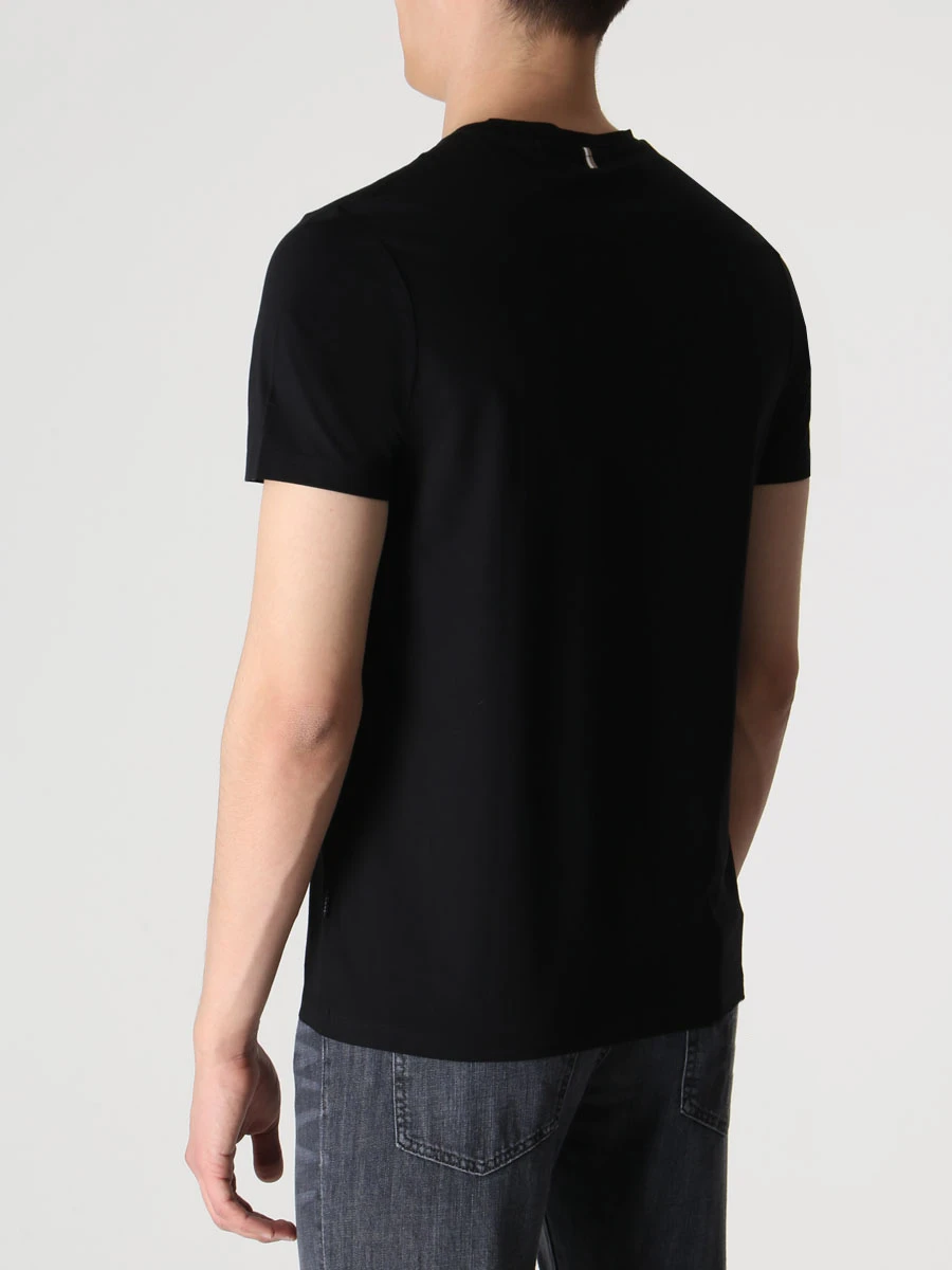 Футболка Slim Fit хлопковая BOSS 50468395/001 Черный  Фото 3