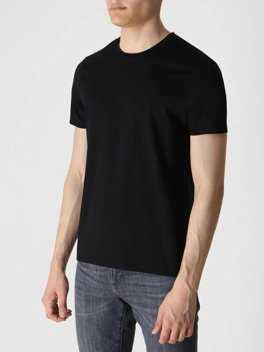 Футболка Slim Fit хлопковая BOSS 50468395/001 Черный  Фото 4