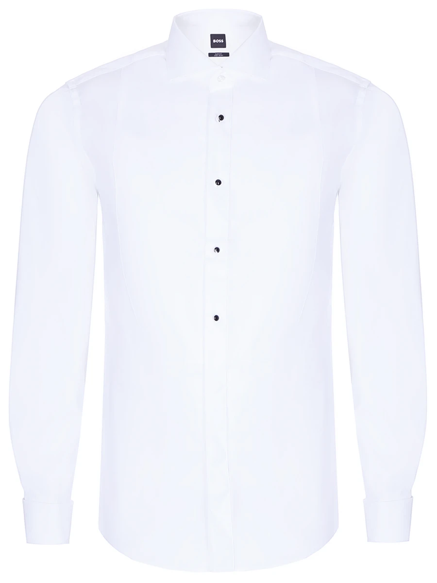 Рубашка Slim Fit хлопковая BOSS 50480070/100, размер 58, цвет белый 50480070/100 - фото 1